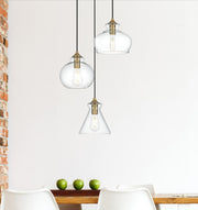 Destry 3-Light Pendant in Satin Gold And Clear