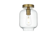 Collier Semi-Flush Mount in Satin Gold And Clear