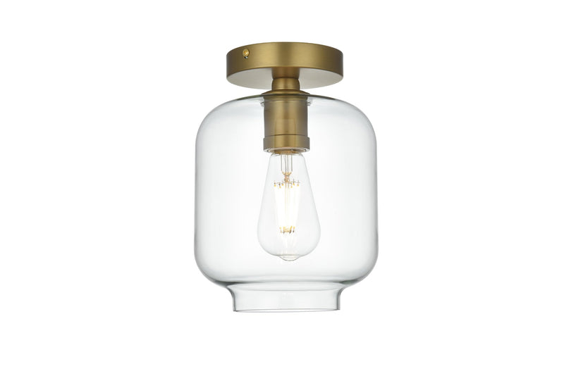Collier Semi-Flush Mount in Satin Gold And Clear