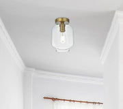 Collier Semi-Flush Mount in Satin Gold And Clear