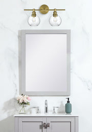 Collier 19" 2-Light Clear Globe Bath Vanity Light in Satin Gold