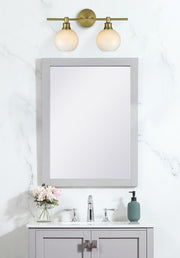 Collier 19" 2-Light Frosted Globe Bath Vanity Light in Satin Gold