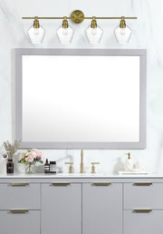 Gene 38" 4-Light Clear Glass Bath Vanity Light in Satin Gold