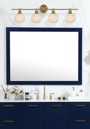 Collier 38" 4-Light Frosted Globe Bath Vanity Light in Satin Gold