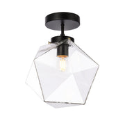 Lawrence 10" Semi-Flush Mount in Black And Clear