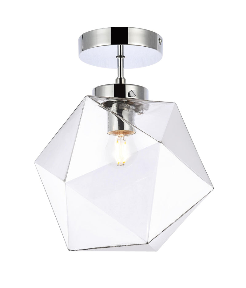 Lawrence 10" Semi-Flush Mount in Chrome And Clear