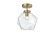 Lawrence 10" Semi-Flush Mount in Satin Gold And Clear