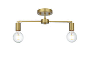 Zane 2-Light Semi-Flush Mount in Satin Gold