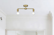 Zane 2-Light Semi-Flush Mount in Satin Gold