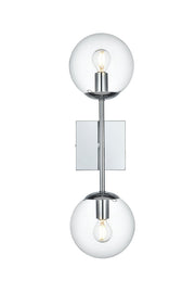 Neri 2-Light Bath Vanity Light in Chrome And Clear