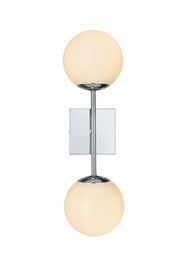 Neri 2-Light Bath Vanity Light in Chrome And White