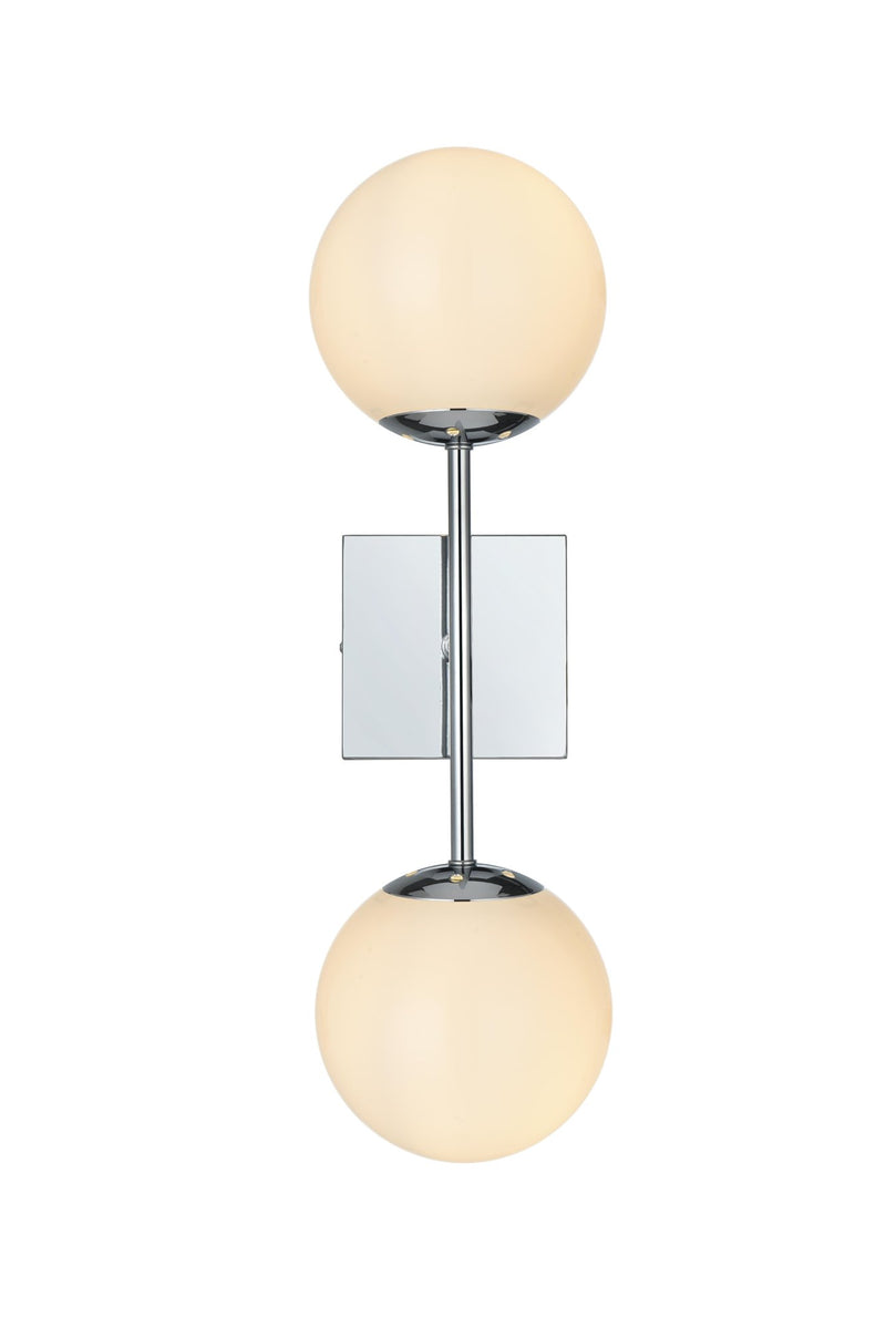 Neri 2-Light Bath Vanity Light in Chrome And White