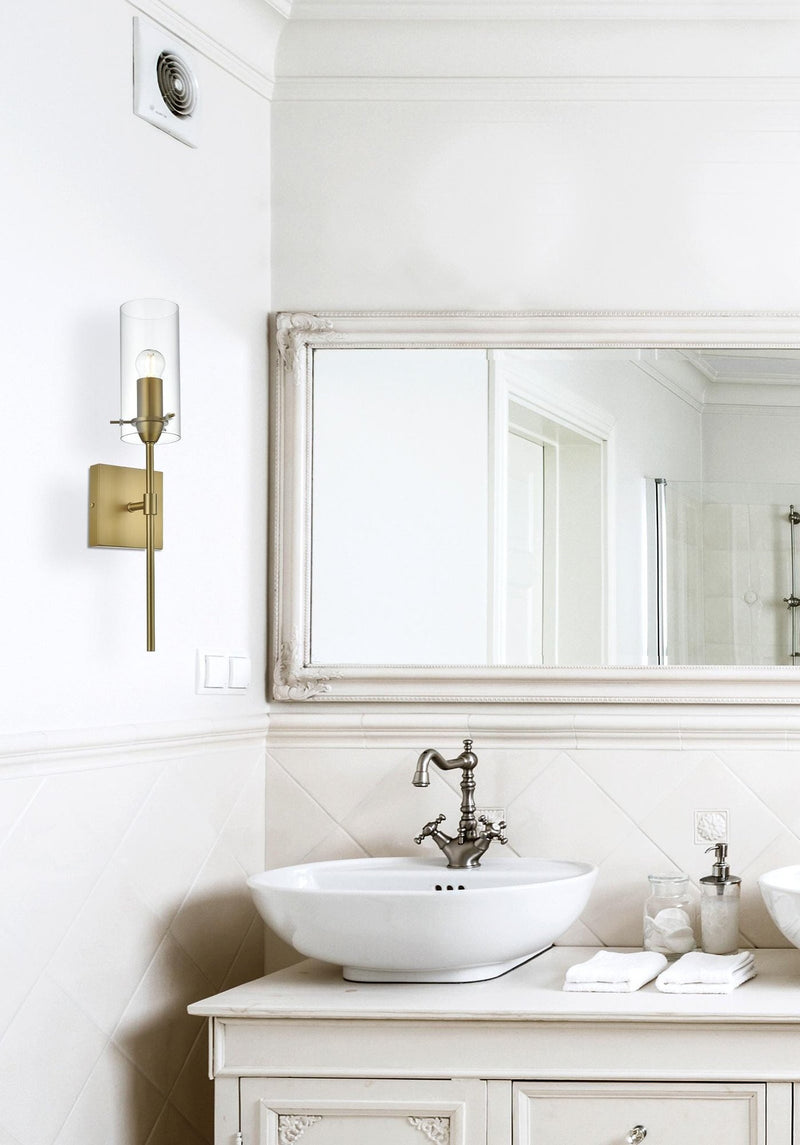 Elsreth Bath Sconce in Satin Gold And Clear