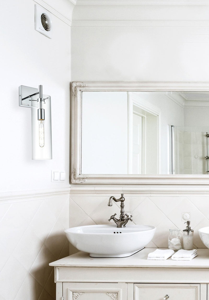 Savant Bath Sconce in Chrome And Clear