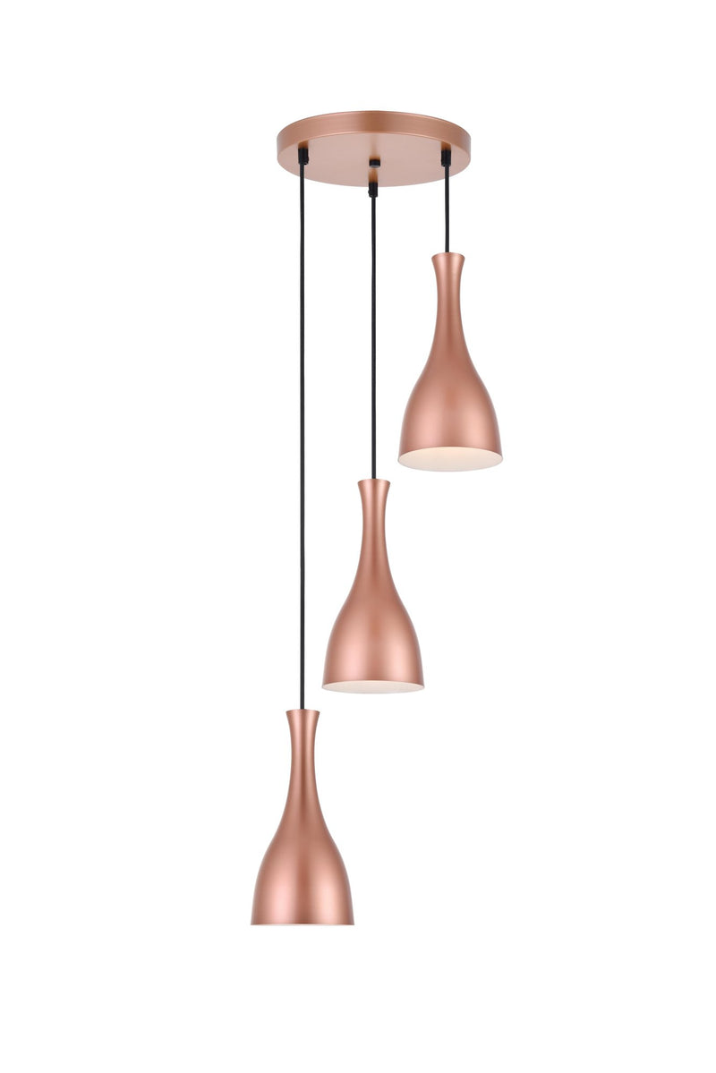 Aiken 3-Light Pendant in Honey Gold