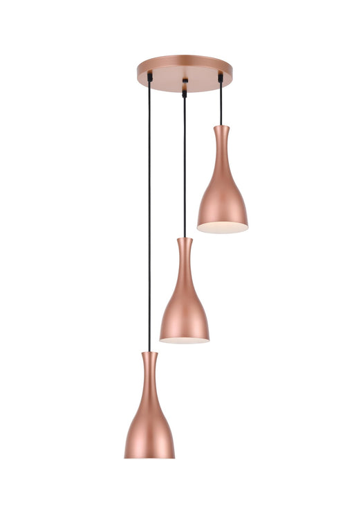 Aiken 3-Light Pendant in Honey Gold