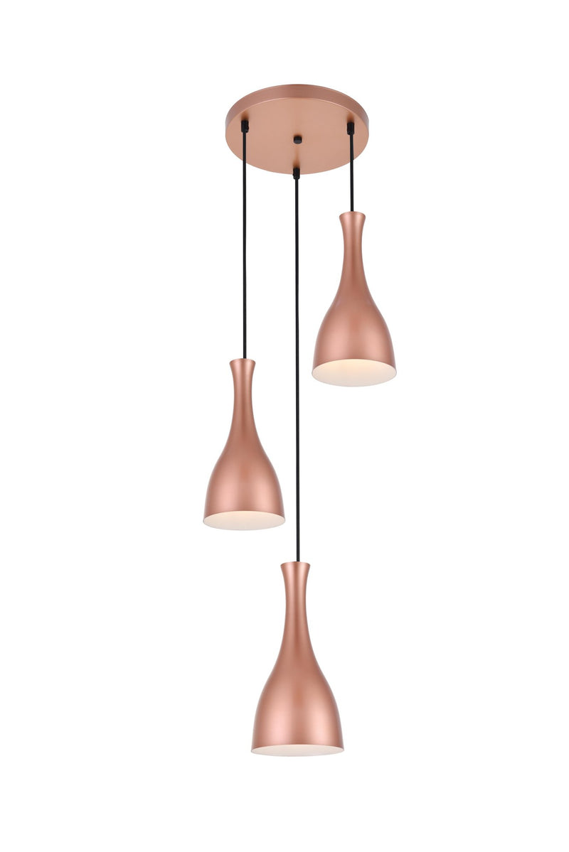 Aiken 3-Light Pendant in Honey Gold