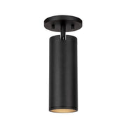 Lorna 9" Adjustable Semi-Flush Mount, 3" Diameter in Black