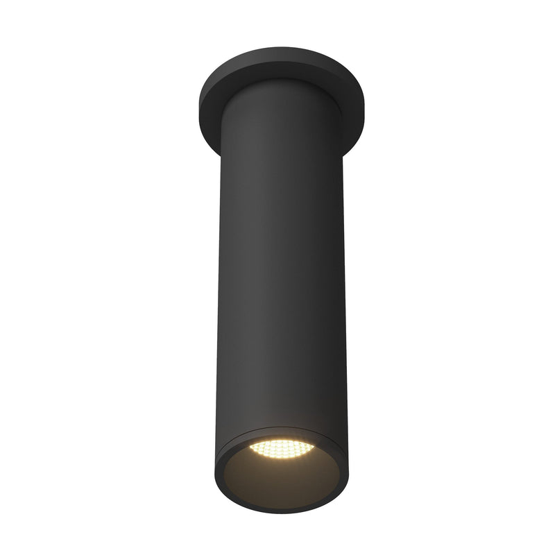 Lorna 12" Semi-Flush Mount, 3" Diameter in Black