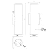 Lorna 12" Up/Down Wall Sconce, 3" Diameter in White