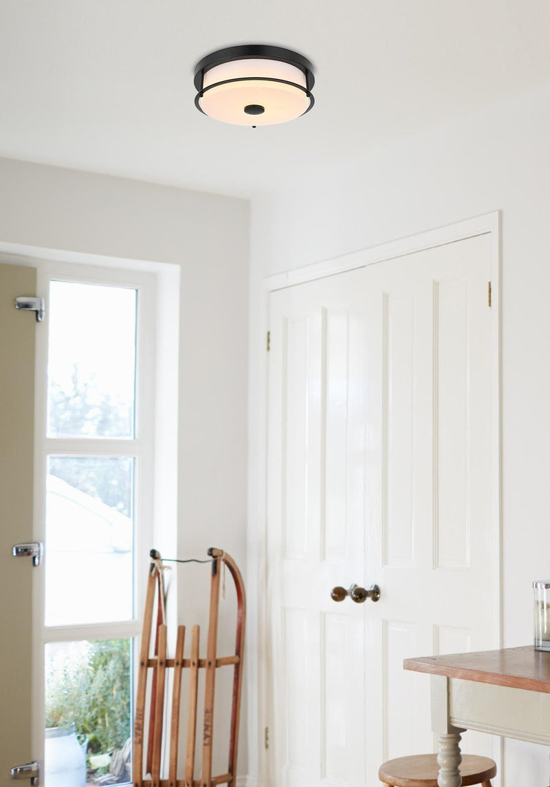 Kolson 12" Clear Acrylic Flush Mount in Black