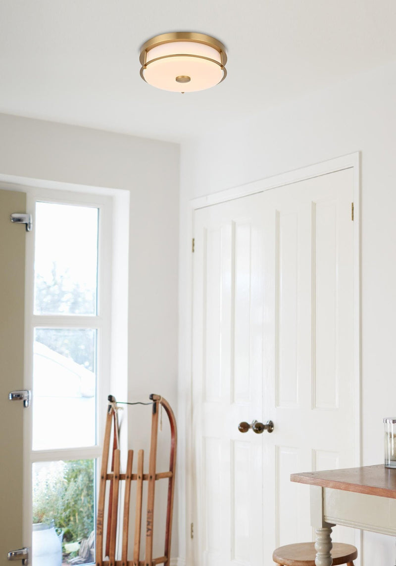 Kolson 12" Clear Acrylic Flush Mount in Satin Gold