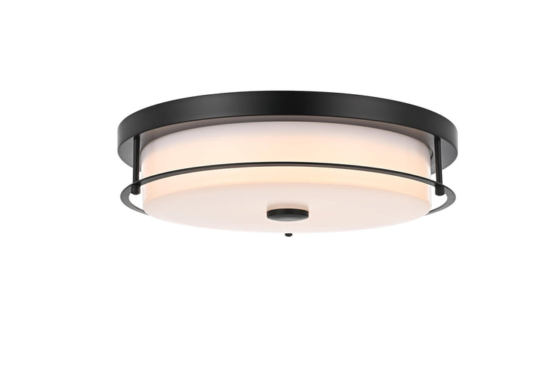 Kolson 16" Clear Acrylic Flush Mount in Black