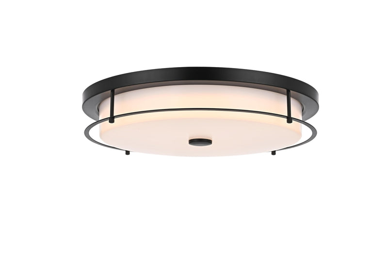 Kolson 20" Clear Acrylic Flush Mount in Black