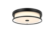 Kolson 16" White Acrylic Flush Mount in Black