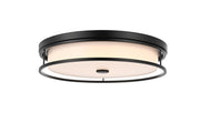 Kolson 20" White Acrylic Flush Mount in Black
