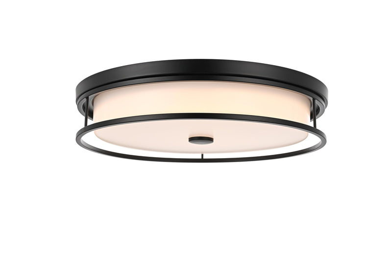 Kolson 20" White Acrylic Flush Mount in Black
