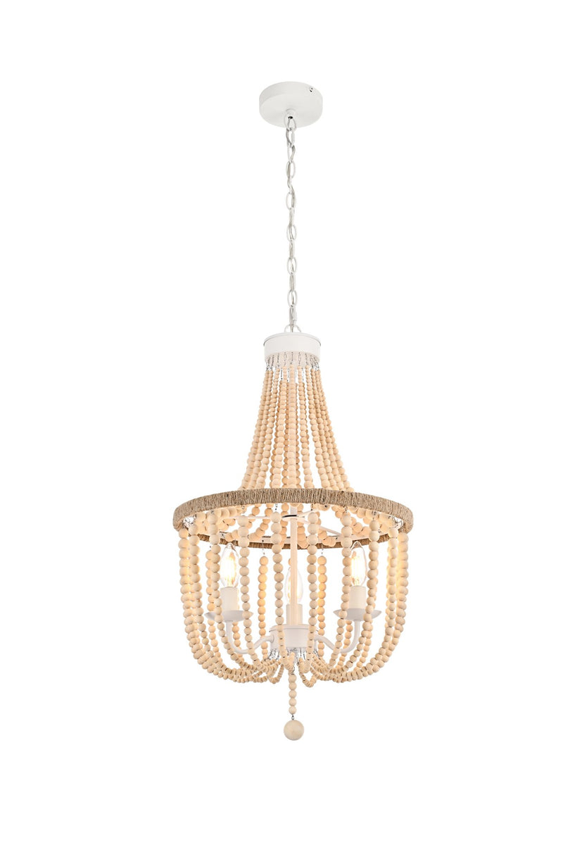 Jolie 16" 3-Light Chandelier in Beige