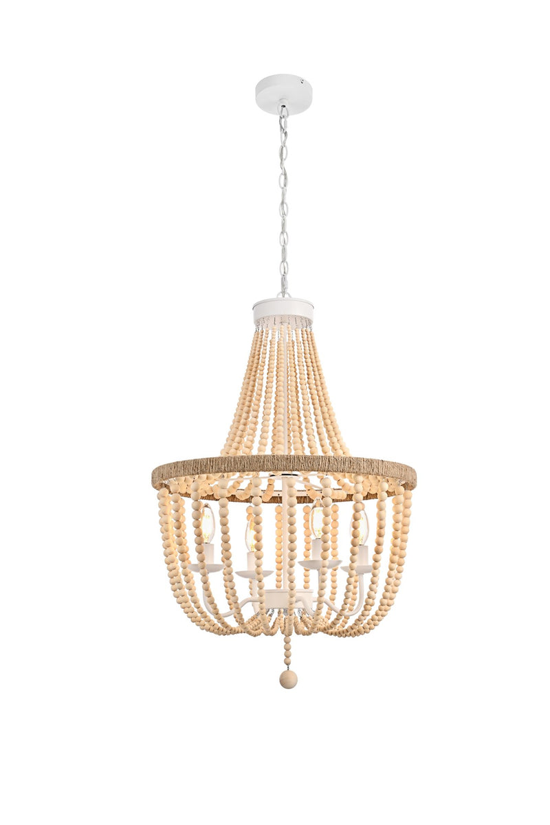 Jolie 20" 4-Light Chandelier in Beige