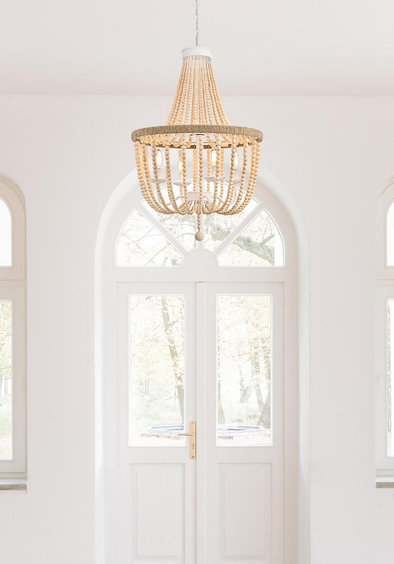 Jolie 20" 4-Light Chandelier in Beige