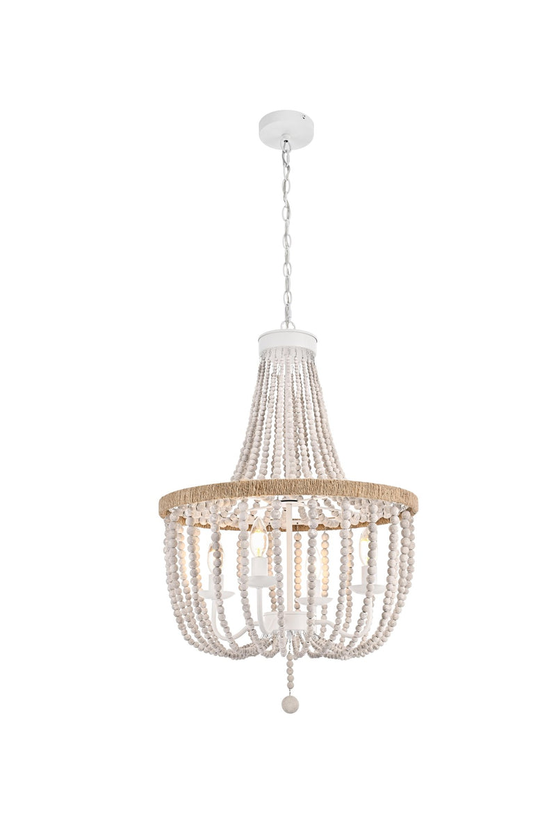 Jolie 20" 4-Light Chandelier in Antique White