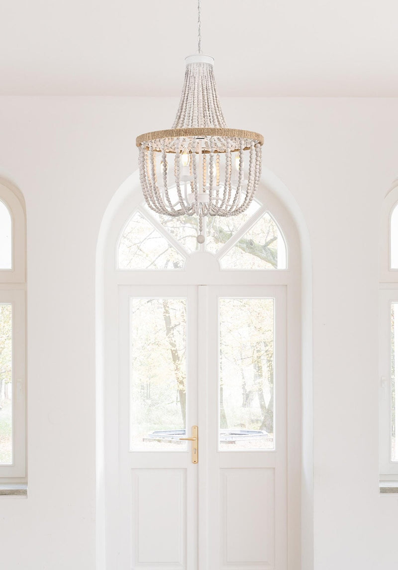 Jolie 20" 4-Light Chandelier in Antique White