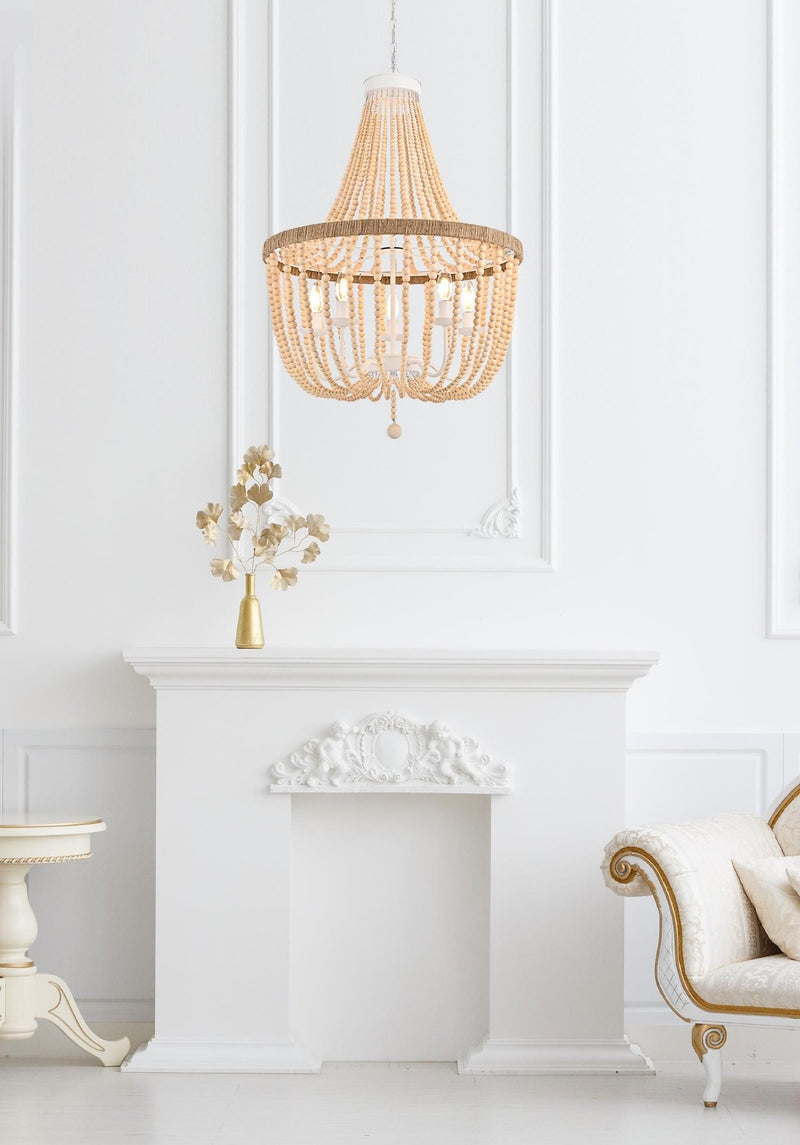 Jolie 24" 5-Light Chandelier in Beige
