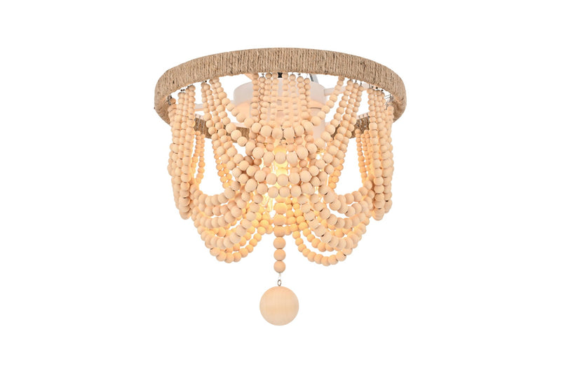 Jolie 12" 3-Light Flush Mount in Beige
