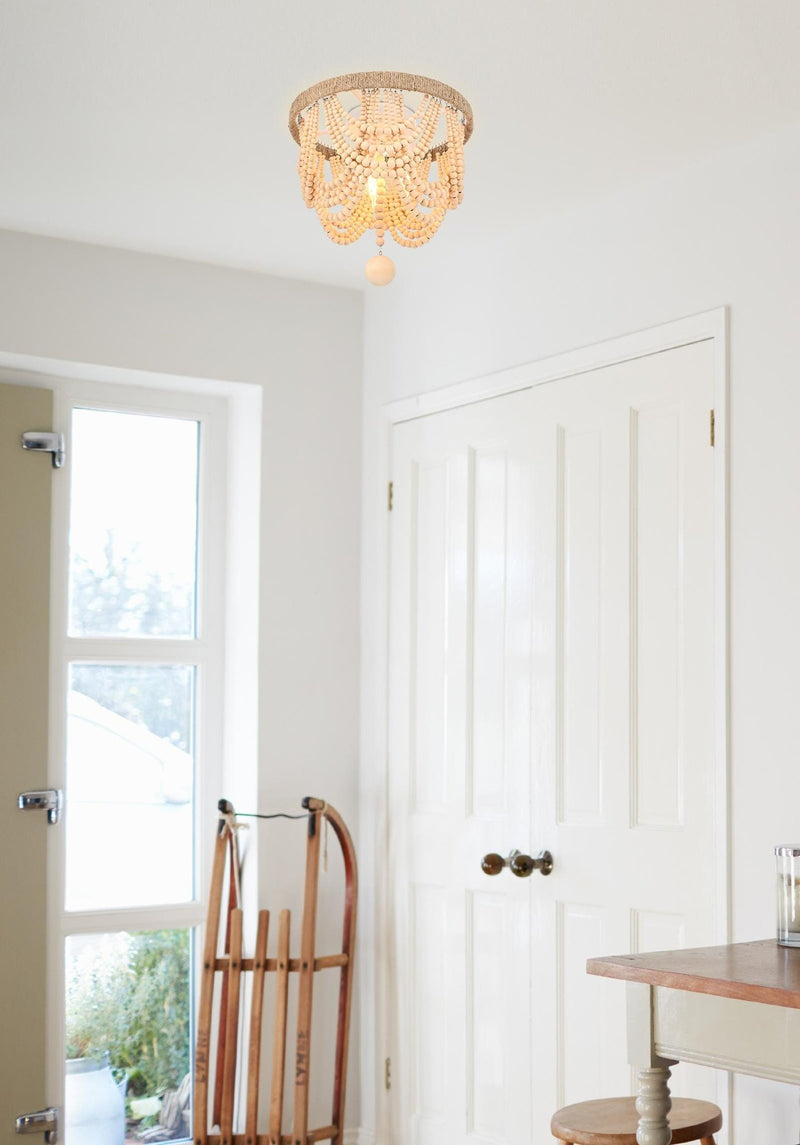 Jolie 12" 3-Light Flush Mount in Beige