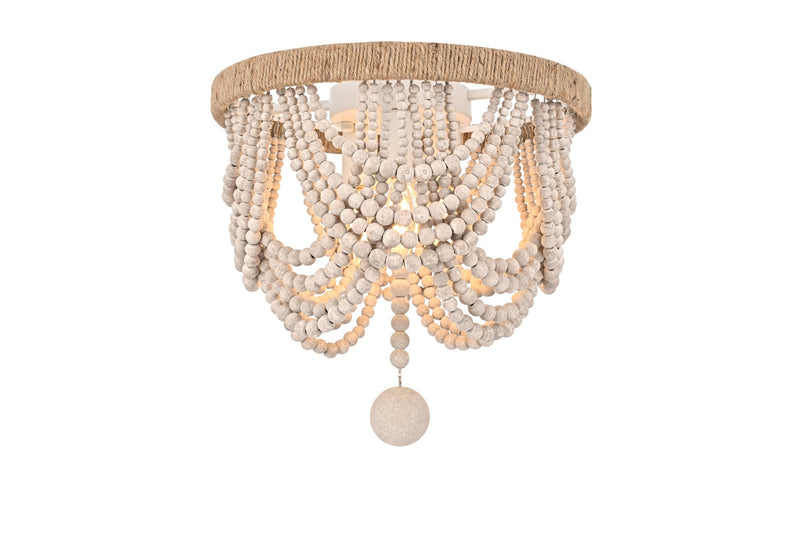 Jolie 12" 3-Light Flush Mount in Antique White
