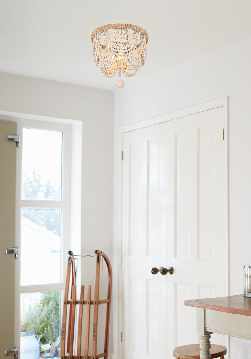 Jolie 12" 3-Light Flush Mount in Antique White