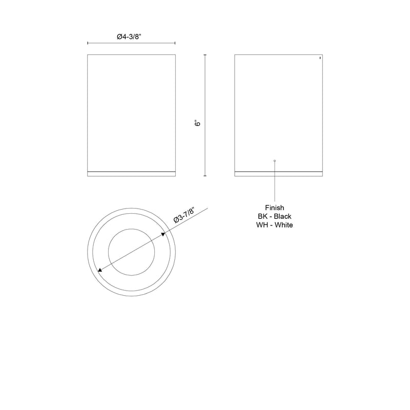 Lorna 6" Flush Mount, 4" Diameter in White