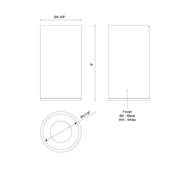 Lorna 8" Flush Mount, 4" Diameter in White