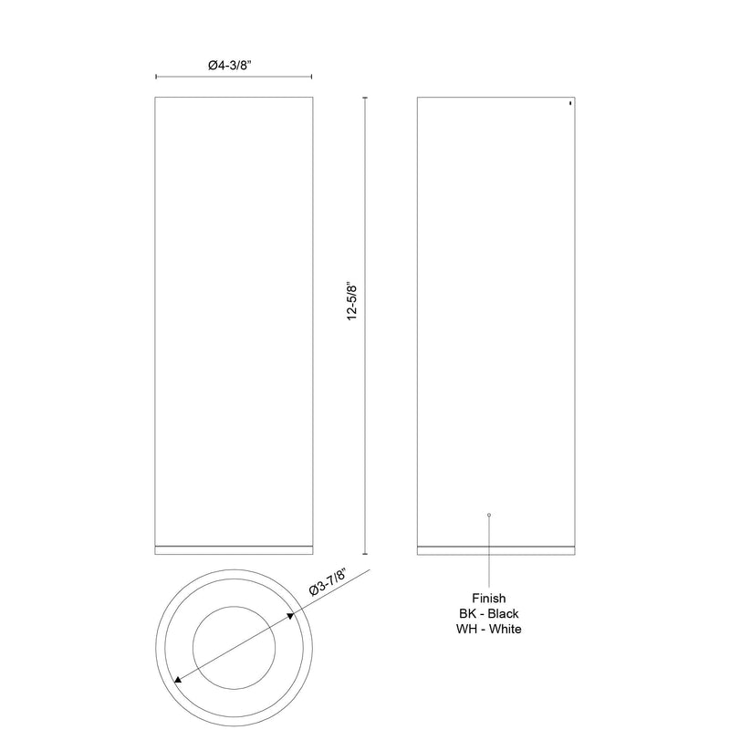 Lorna 12" Flush Mount, 4" Diameter in White