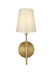 Mel 5.5" Bath Sconce in Satin Gold And White