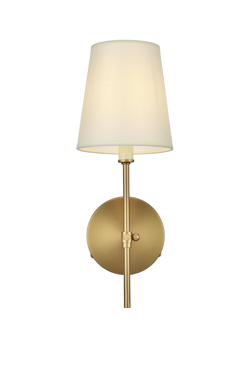 Mel 5.5" Bath Sconce in Satin Gold And White