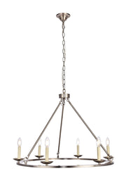 Maine 6-Light 32" Chandelier in Burnished Nickel
