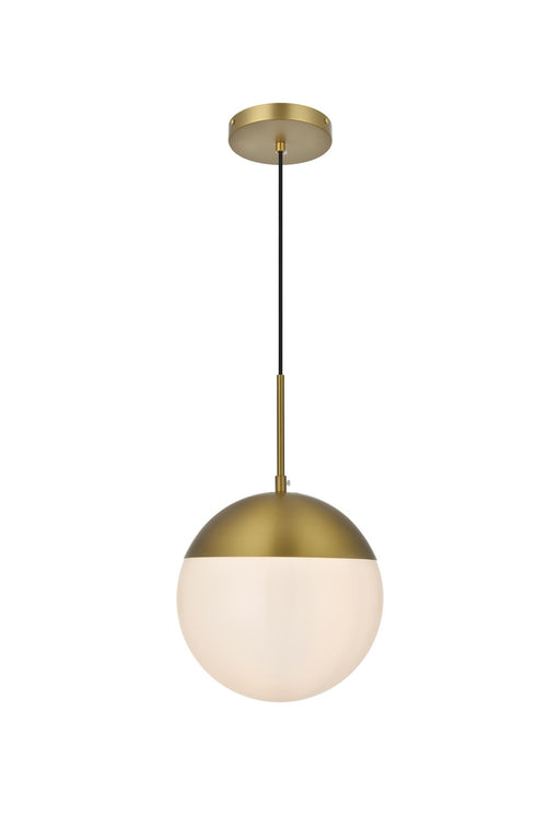 Eclipse 10" Frosted Glass Mini Pendant in Satin Gold And Frosted White