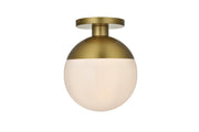 Eclipse 12" Semi-Flush Mount in Satin Gold And Frosted White