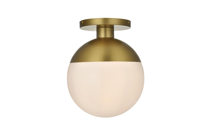Eclipse 12" Semi-Flush Mount in Satin Gold And Frosted White